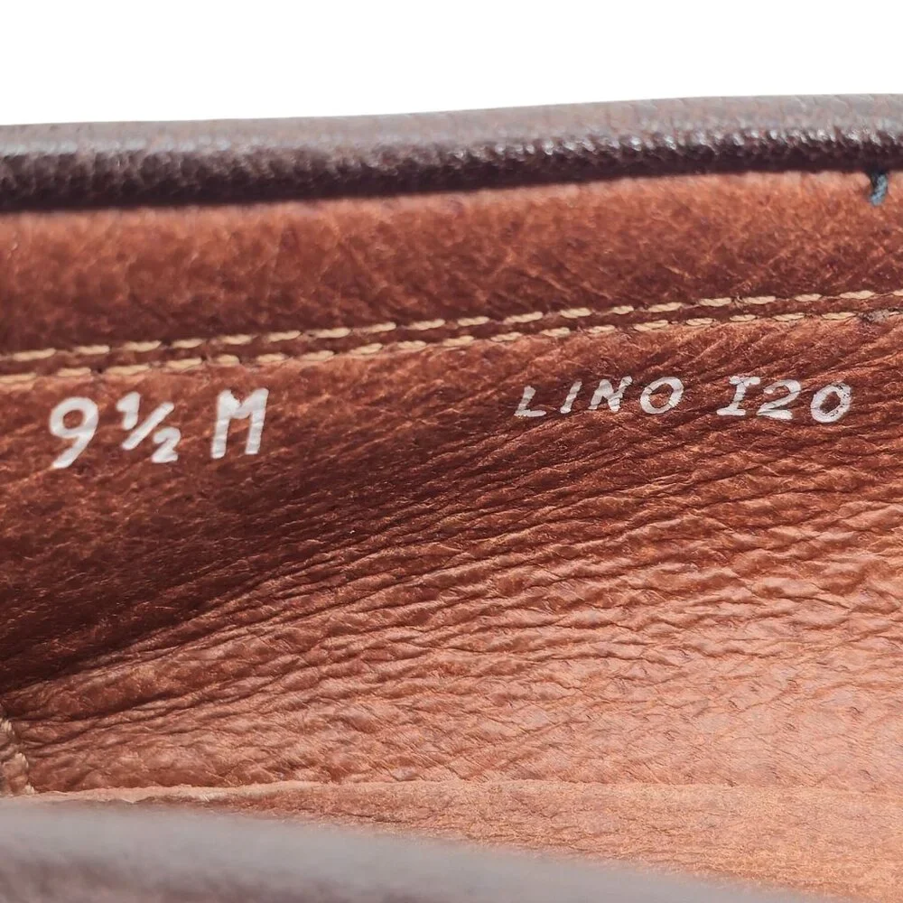 Donald J. Pliner Signature Bit Loafers Mens 9.5 Brown Pebble Leather Dress Shoes - Picture 6 of 11